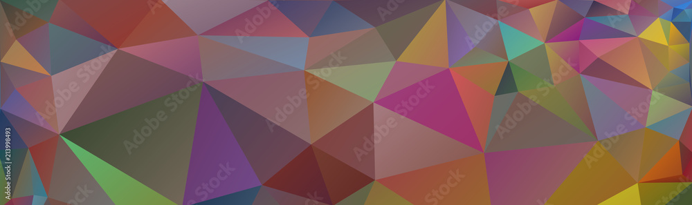 Wall mural multicolor banner background from triangles, header for web