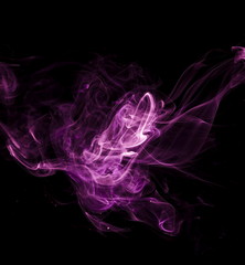 Purple smoke on black background