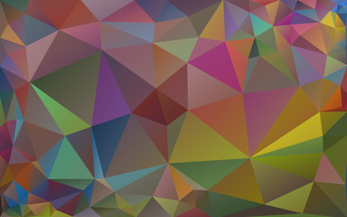 Multicolor background of triangles. Bright colors, festive abstract background