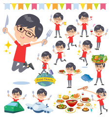 red Tshirt Glasse men_food festival