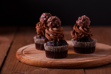 Tasty chocolate cupcakes.