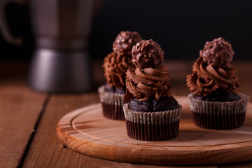 Tasty chocolate cupcakes.
