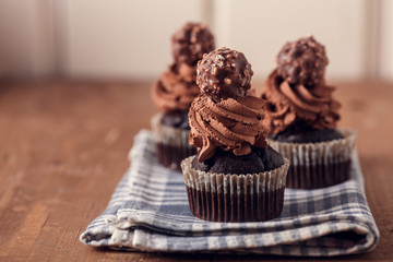 Tasty chocolate cupcakes.