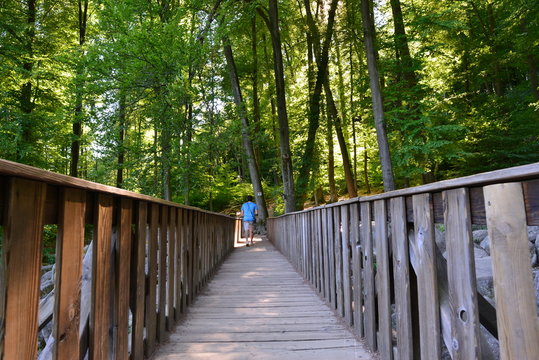 Holzbr&uuml;cke im Felsenmeer (Lautertal) Odenwald