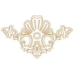 Golden vintage baroque ornament, corner. Retro pattern antique style acanthus.