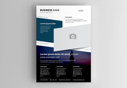 Business Flyer Layout with Dark Accents