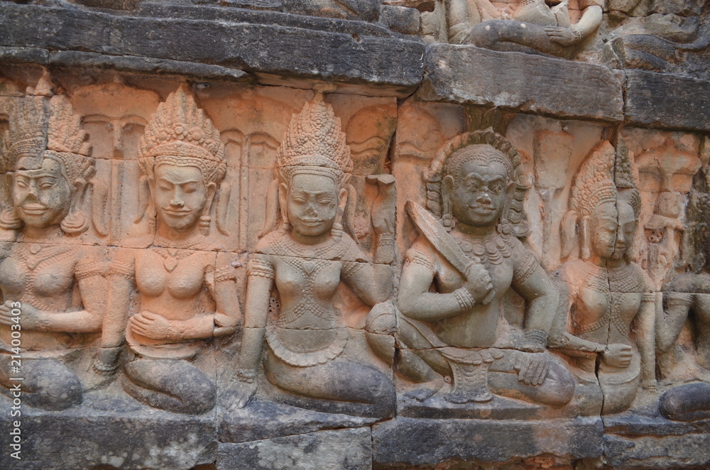 Canvas Prints cambodia sculpture ancient hindu temple angkor ruins