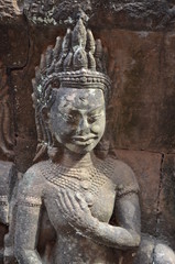 Obraz premium cambodia sculpture ancient hindu temple angkor ruins