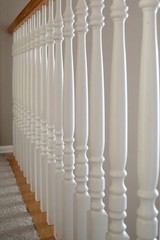 White spindles inside home hallway