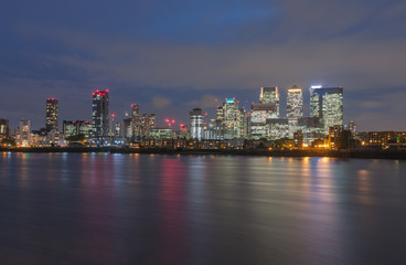 Office buildings in Canary Wharf in London