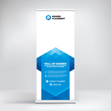 Design roll-up, advertising banner template, stand for presentations, conferences, exhibitions, modern business concept for product promotion, creative background for posting photos and text