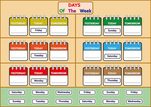 days of the week worksheets, Trace and write the days of the week