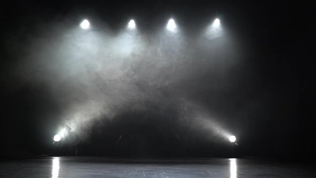 Stage lights. Square. smoke background