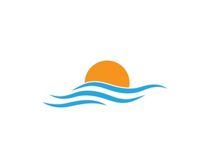 Water Wave symbol and icon Logo Template