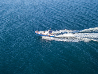 rescue Coast security guard motor boat ship sea patrol isolated