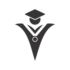 Graduation Hat icon. Education logo. Graduate symbol. Vector Eps 08. - obrazy, fototapety, plakaty