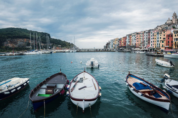 Fototapeta premium Porto Venere, Italy. View of the port. Ligurian coast, province of La Spezia.