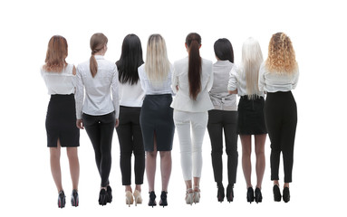 Obraz premium Back view group of business people. Rear view. Isolated over white background.