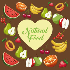 Natural and organic fruits vector illustration graphic design