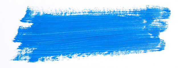 Blue brush stroke isolated over white background