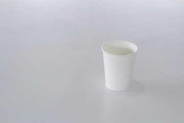 white paper coffee cup isolated on white.