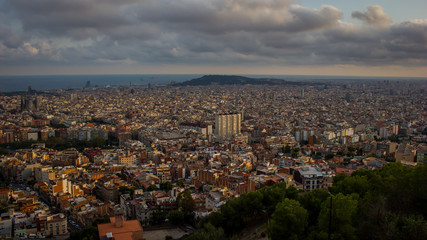 Fototapeta premium Barcelona bunkers el carmel landscape