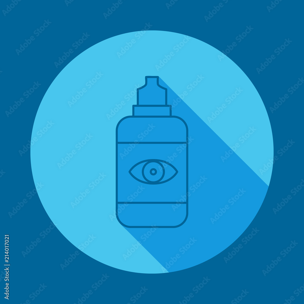 Aufkleber contact lenses bottle container flat long shadow icon. element of medicine icon for mobile concept a