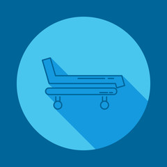 Hospital bed and cross  flat long shadow icon. Element of medicine icon for mobile concept and web apps. Long shadow Hospital bed and cross  icon can used for web and mobile
