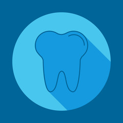 tooth flat long shadow icon. Element of medicine icon for mobile concept and web apps. Long shadow tooth icon can used for web and mobile
