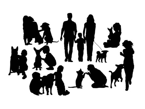 8378 best family silhouette with dog images stock photos  vectors