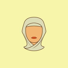 Avatar of an Arab woman colored field outline icon. Element of Arabian culture icon for mobile concept and web apps. Field outline Avatar of an Arab woman icon can used for web