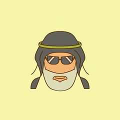 avatar of the modern Arab colored field outline icon. Element of Arabian culture icon for mobile concept and web app. Field outline avatar of the modern Arab icon can used for web