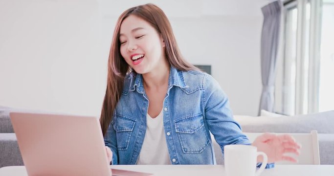 woman use computer work