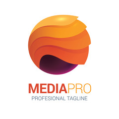 Abstract wave media logo in vector format ideal for corporate identity