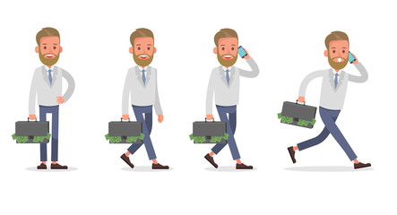 Set of Businessman character vector design. no67