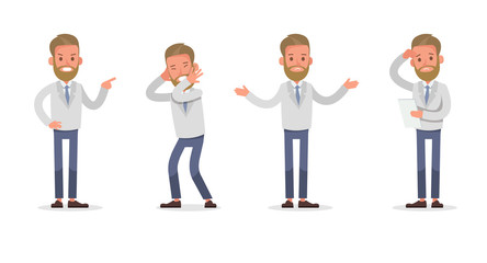 Set of Businessman character vector design. no71