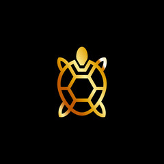 Obraz premium turtle lineart icon vector in gold color