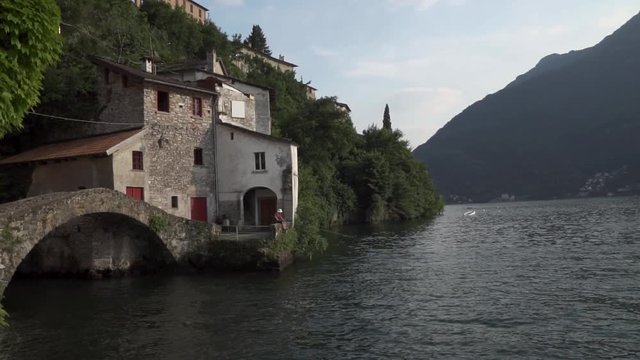 nesso italy como lake panorama sunset