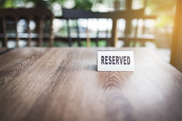 reserved sign on table