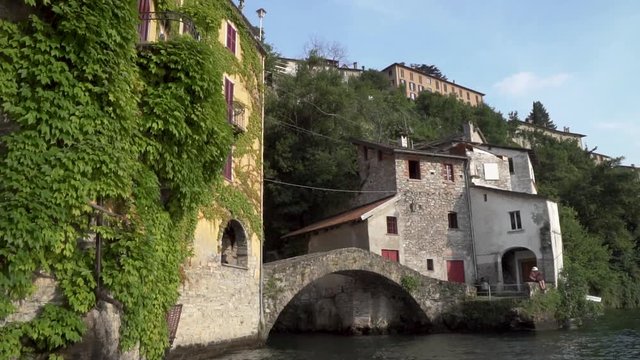 stone village old house nesso como italy