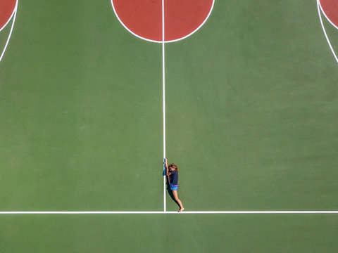 Element Of Rhythmics Gymnastics From Aerial Point Of View