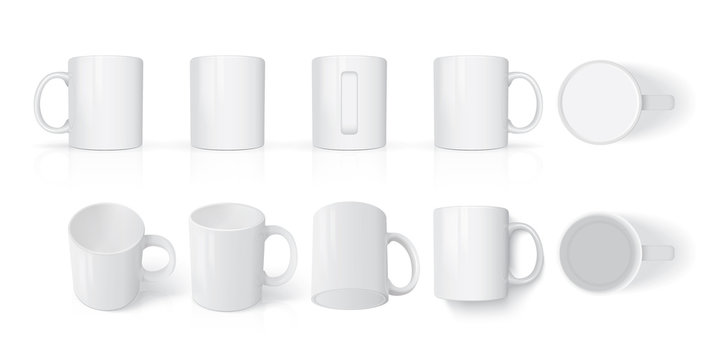 3D Illustration, Blank Coffee Mugs Design Mockup. Generative AI Stock  Photo, Picture and Royalty Free Image. Image 203402569.