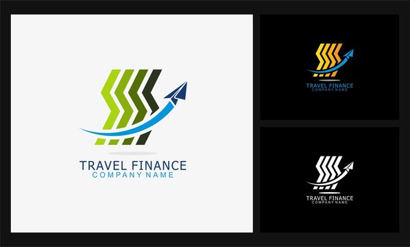 line icon travel finance logo