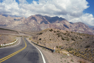 Mountain scenery landscape with empty road