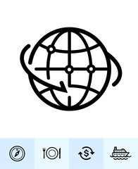 Travel and Vacation Icons with White Background