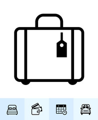 Travel and Vacation Icons with White Background