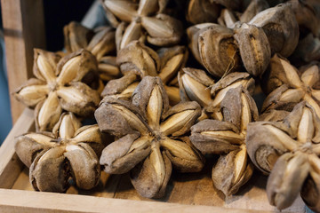 sacha inchi peanut seed on basket
