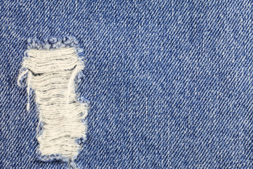 Jeans torn denim texture.