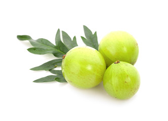 Indian gooseberry isolated on white background