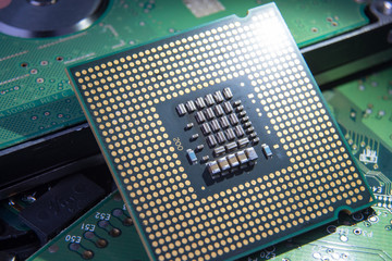 Close-up of cpu computer processor